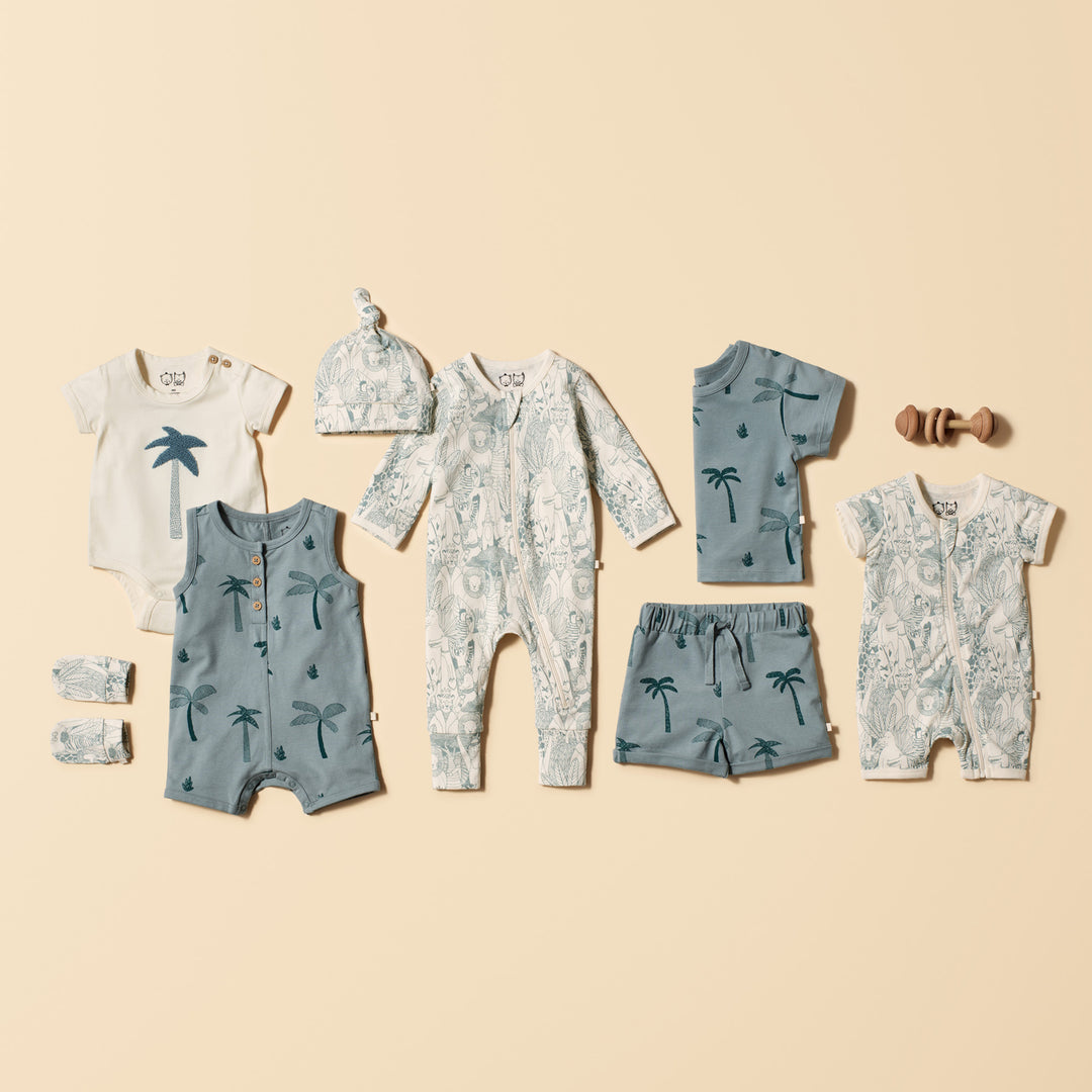 Wilson and Frenchy Palm Days Organic Henley Growsuit