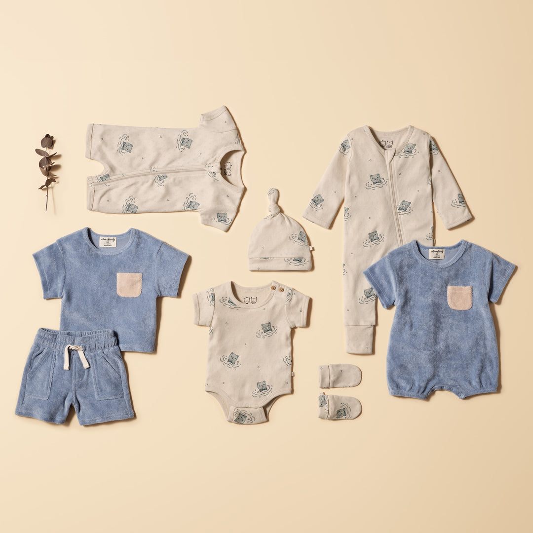 Wilson and Frenchy Little Bear Organic Pointelle Boyleg Zipsuit