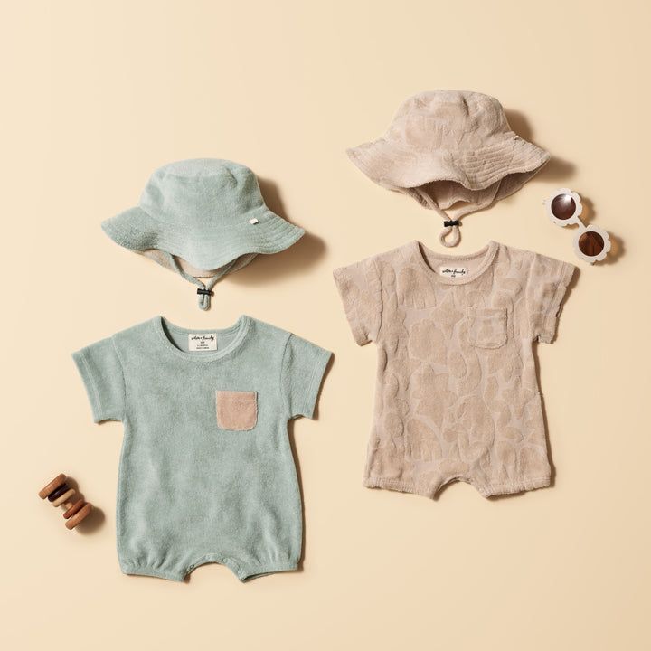 Wilson and Frenchy Pattern Play Organic Terry Growsuit