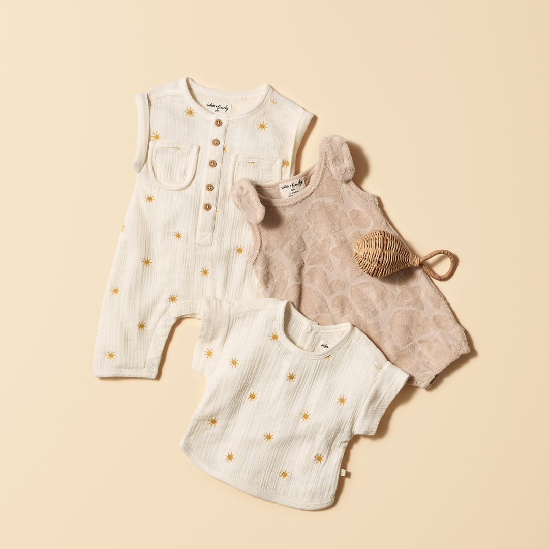 Wilson and Frenchy Pattern Play Organic Terry Growsuit