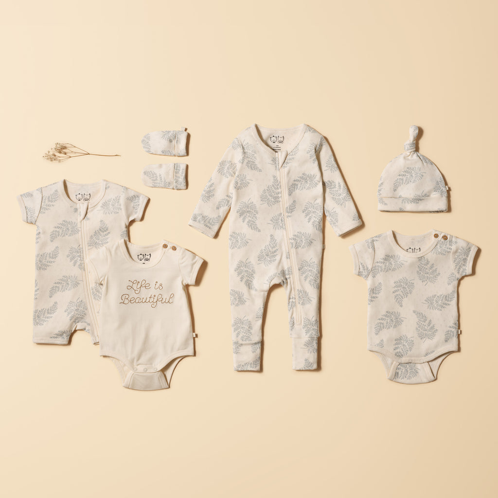 Wilson and Frenchy Forever Ferns Organic Pointelle Bodysuit