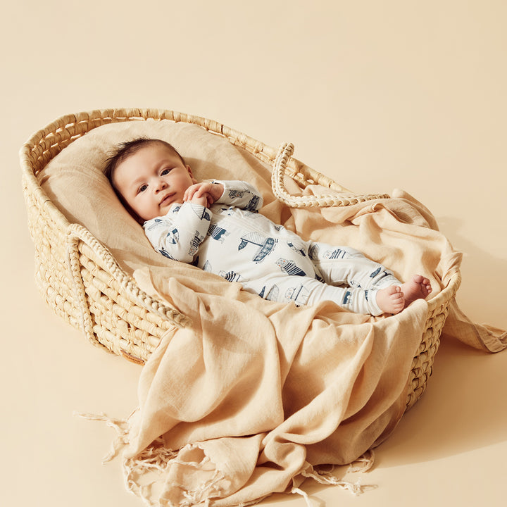 Wilson and Frenchy Nautical Bear Organic Zipsuit with Feet