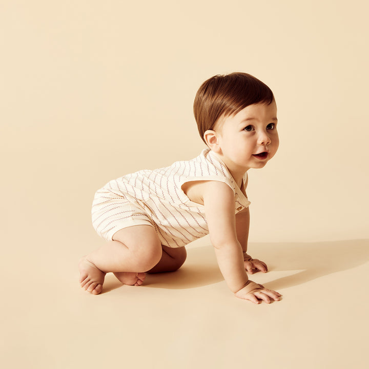 Wilson and Frenchy Squiggle Organic Henley Growsuit