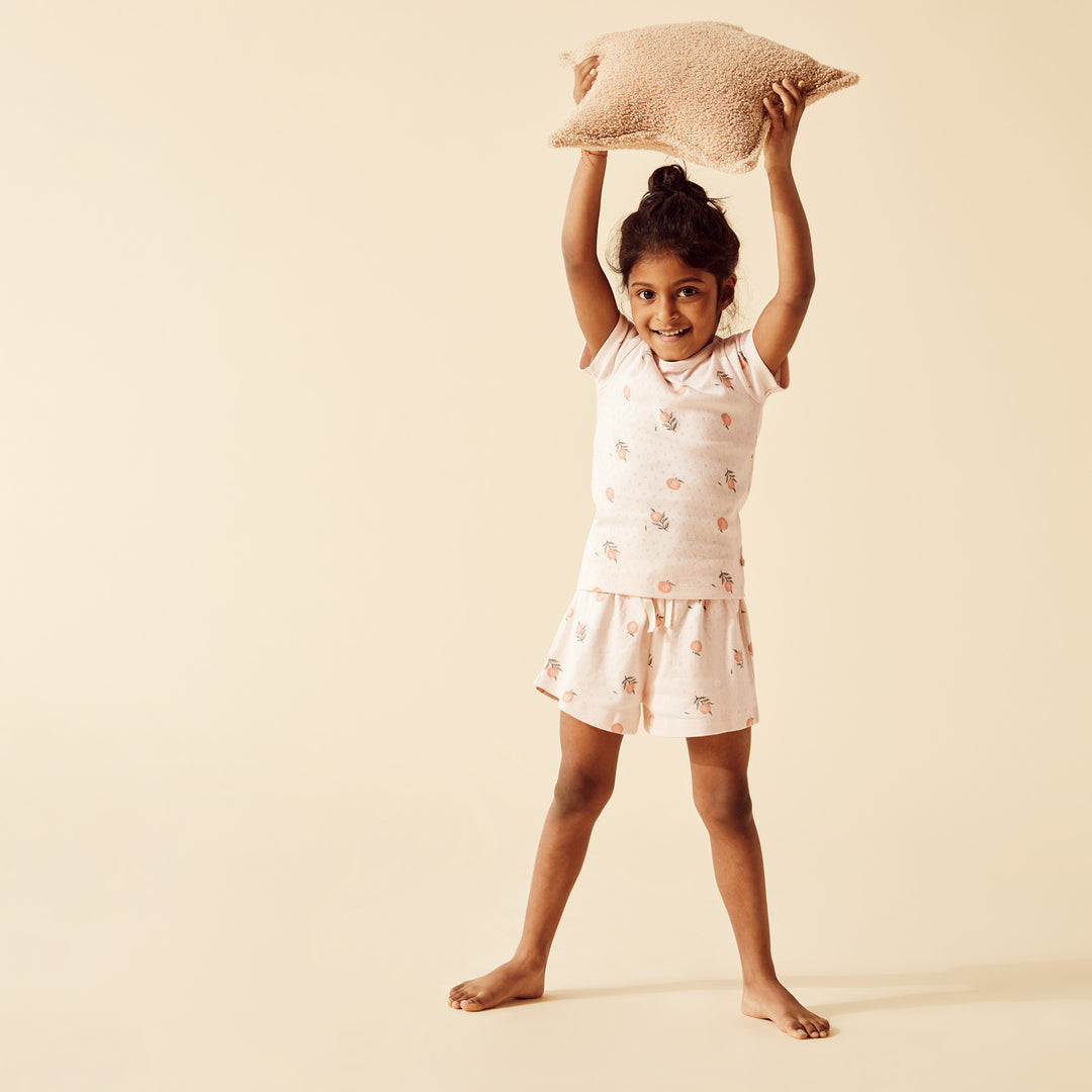 Wilson and Frenchy Peaches Organic Pointelle Short Sleeved Pyjamas