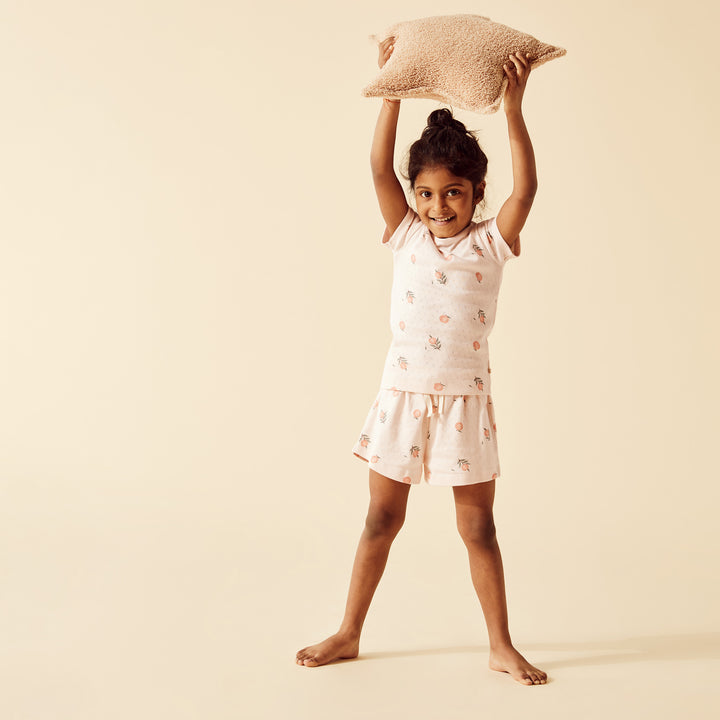 Wilson and Frenchy Peaches Organic Pointelle Short Sleeved Pyjamas