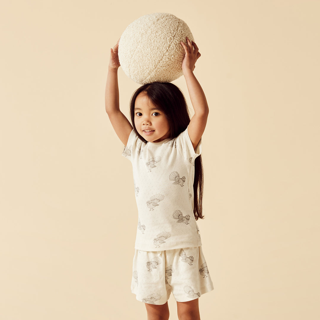 Wilson and Frenchy Little Fantail Organic Pointelle Short Sleeved Pyjamas