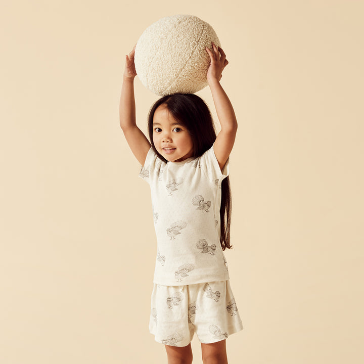 Wilson and Frenchy Little Fantail Organic Pointelle Short Sleeved Pyjamas