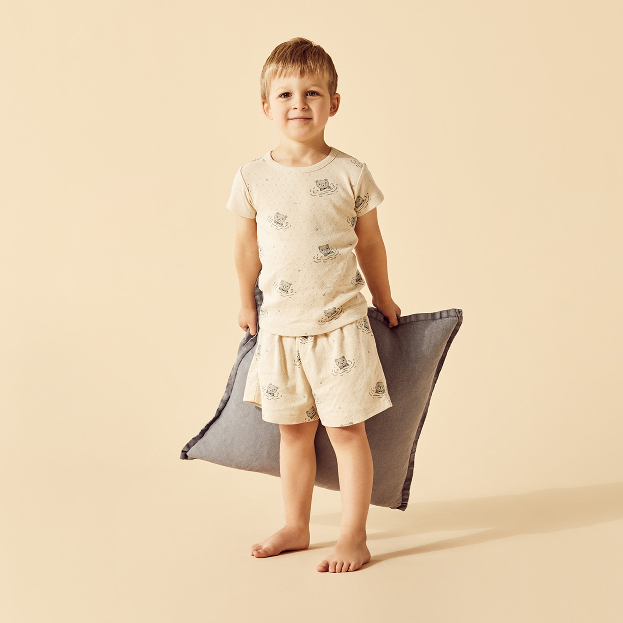Wilson and Frenchy Little Bear Organic Pointelle Short Sleeved Pyjamas