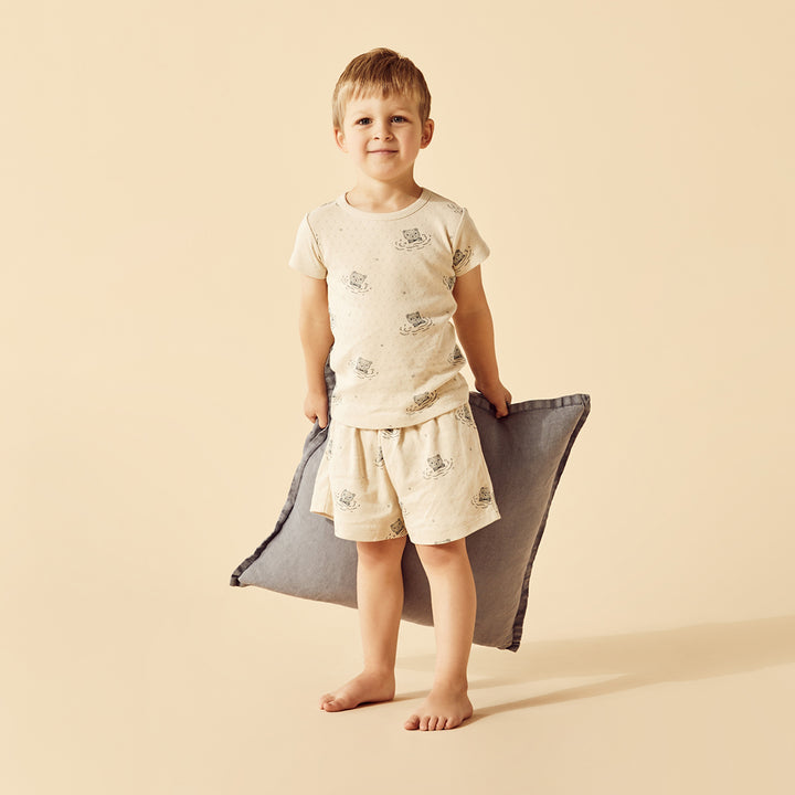Wilson and Frenchy Little Bear Organic Pointelle Short Sleeved Pyjamas