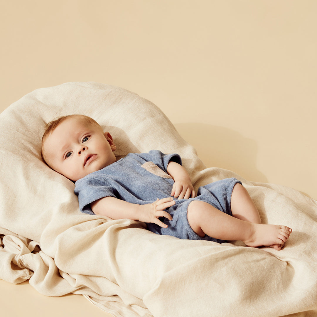 Wilson and Frenchy Dusty Blue Organic Terry Growsuit