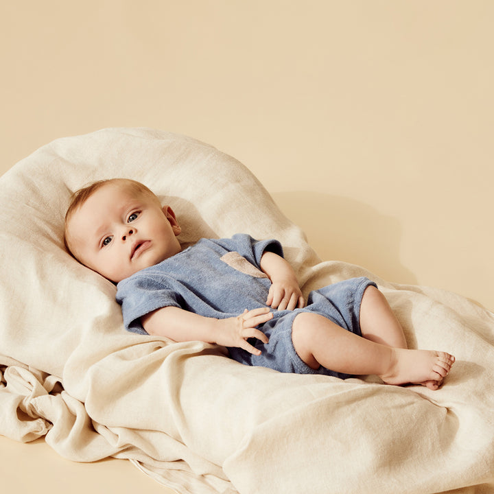 Wilson and Frenchy Dusty Blue Organic Terry Growsuit