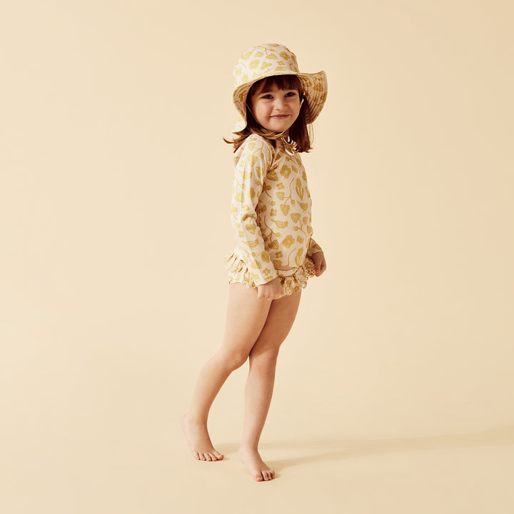 Wilson and Frenchy Goldie Floral Cutwork Rashie Swim set