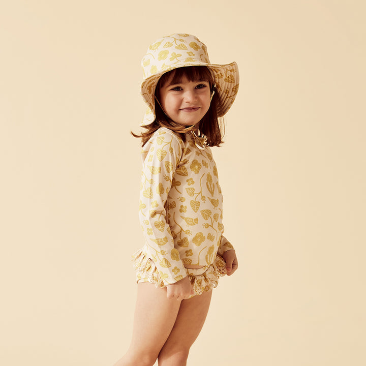Wilson and Frenchy Goldie Floral Cutwork Rashie Swim set