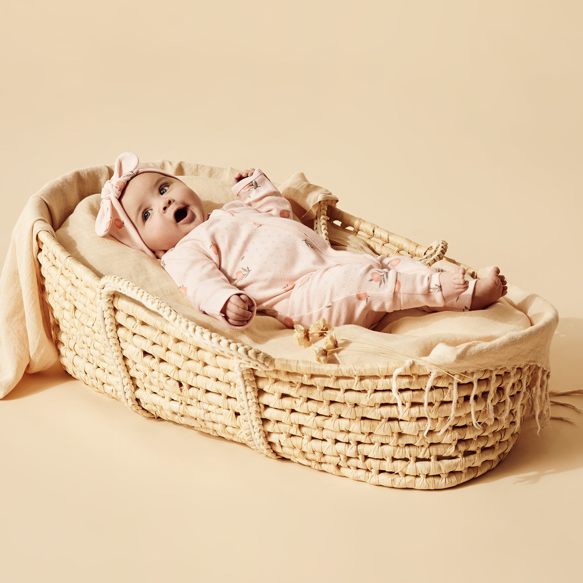 Peaches Organic Pointelle Zipsuit with Feet