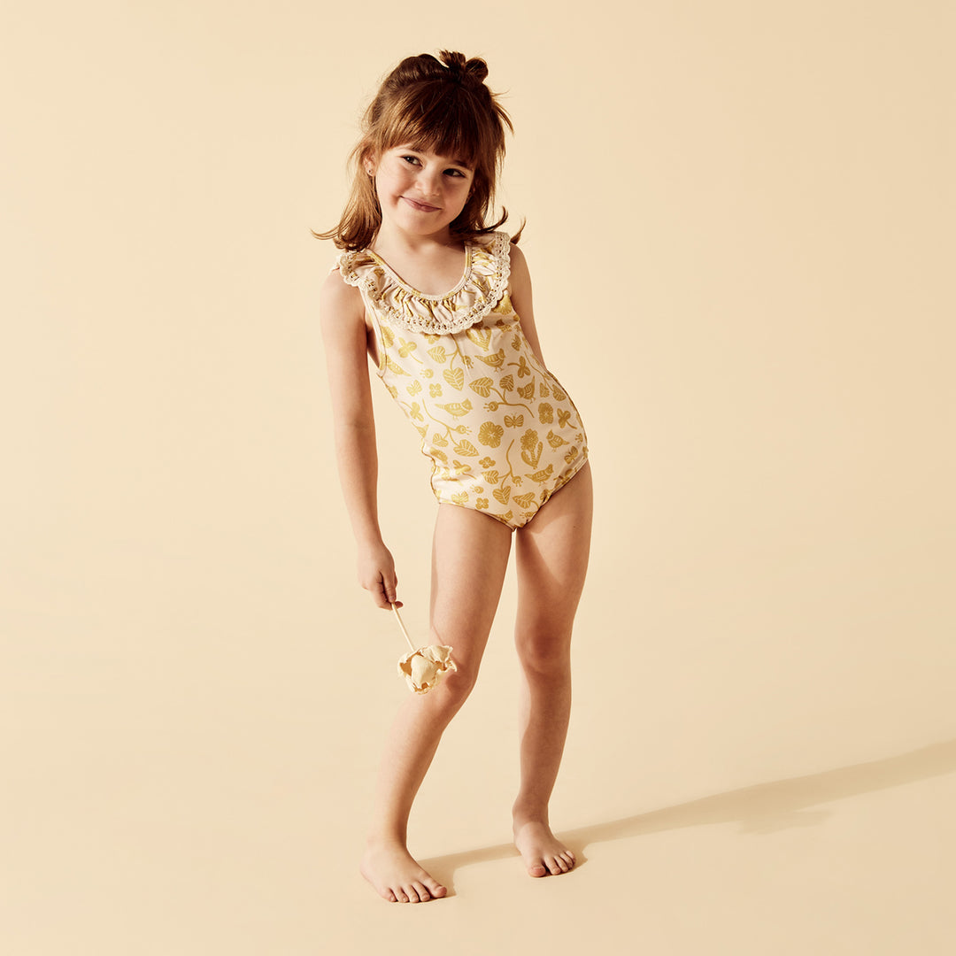 Wilson and Frenchy Goldie Floral Crochet Swimsuit