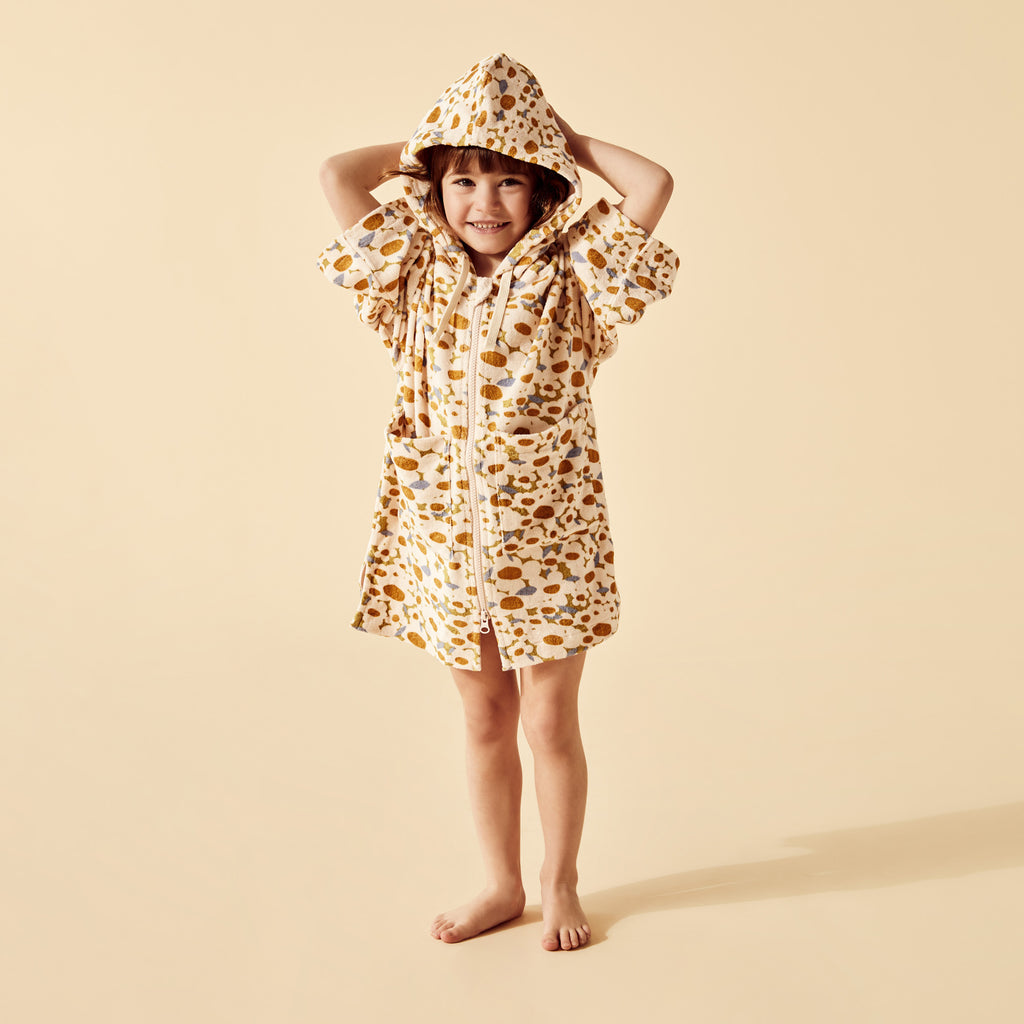 Flower Burst Organic Terry Hooded Towel