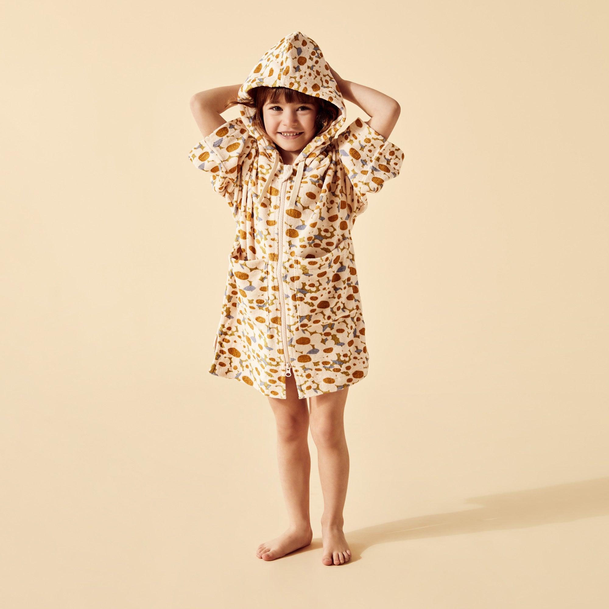 Flower Burst Organic Terry Hooded Towel