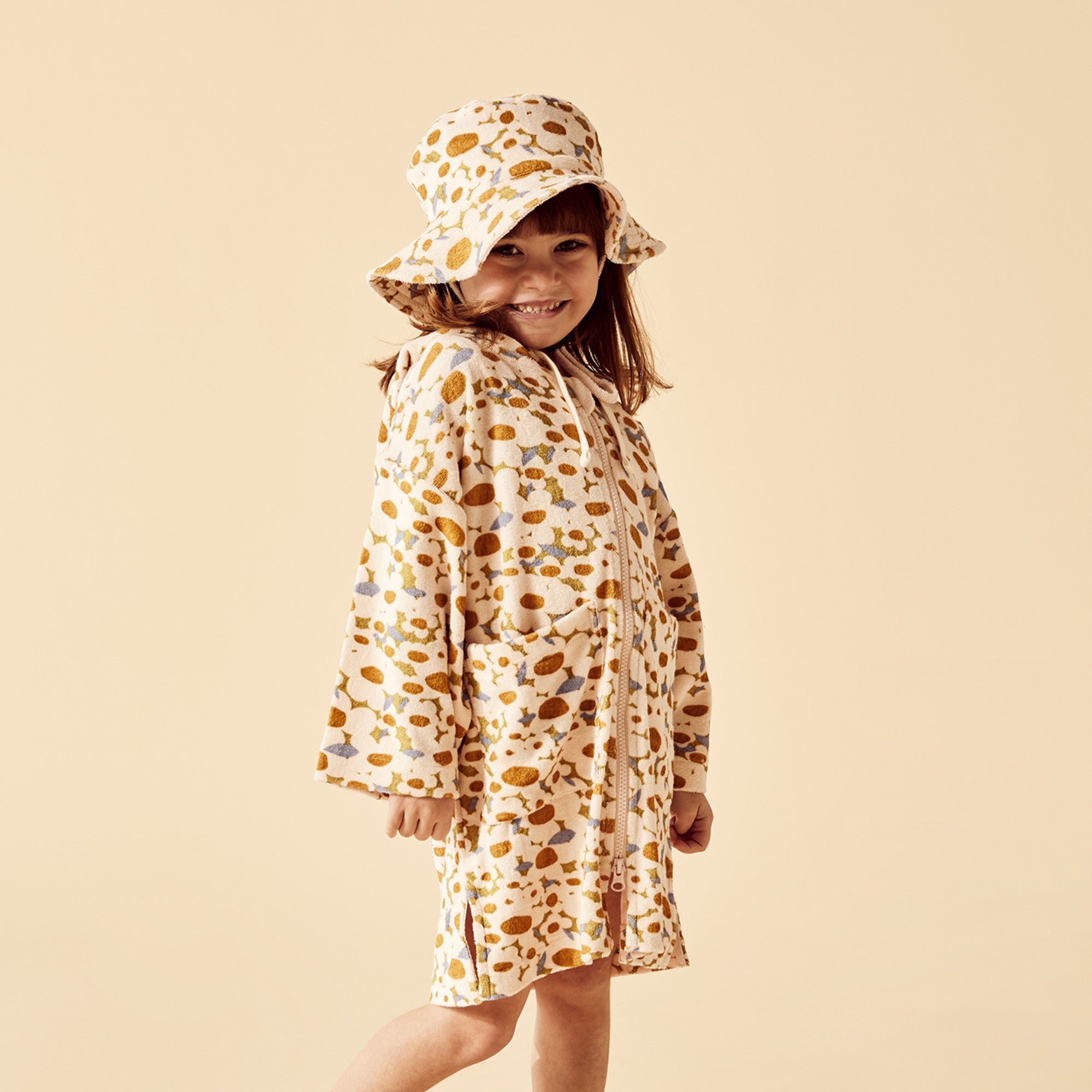 Flower Burst Organic Terry Hooded Towel
