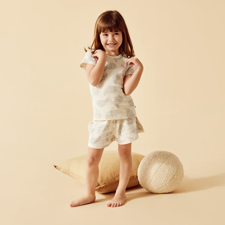 Wilson and Frenchy Forever Ferns Organic Pointelle Short Sleeved Pyjamas