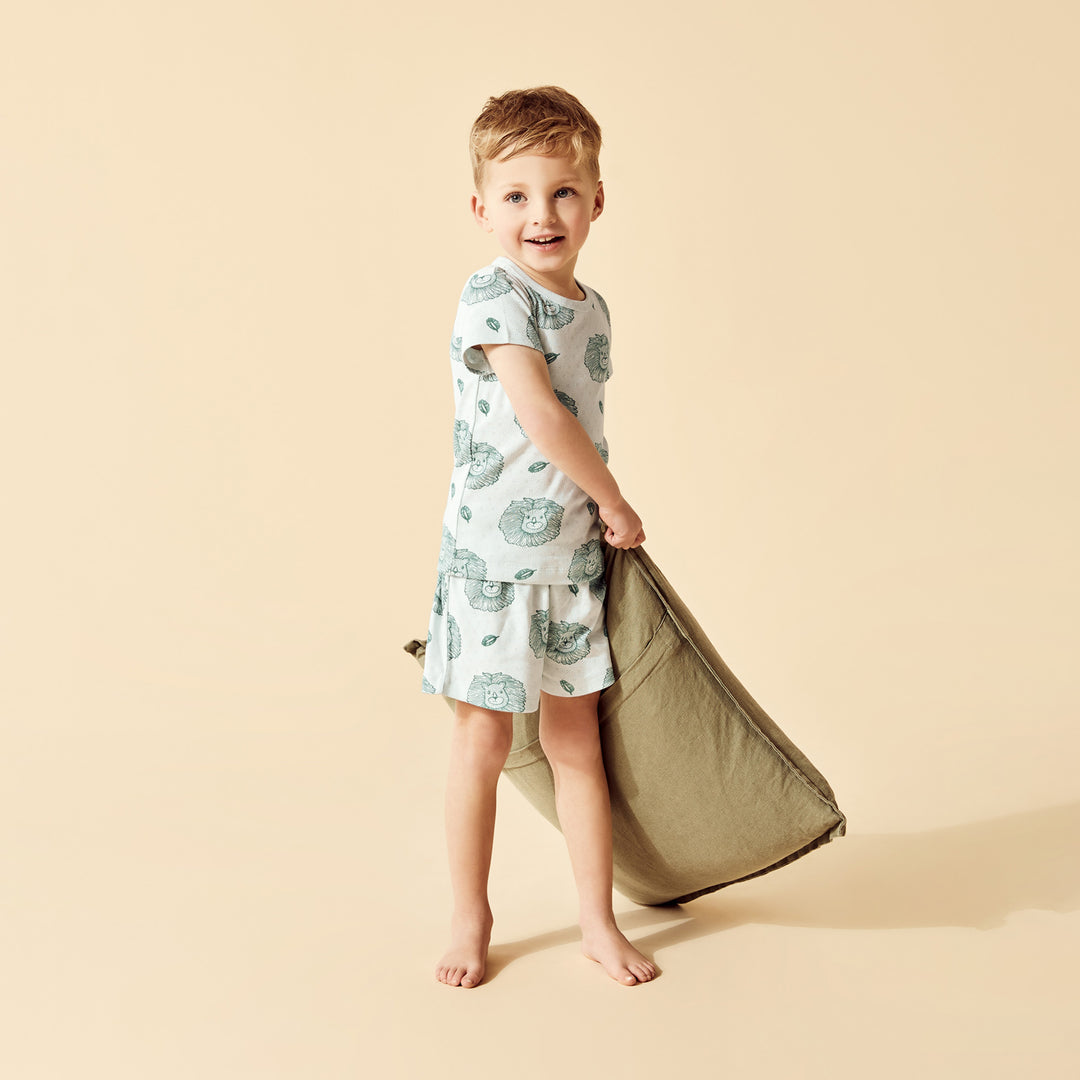Wilson and Frenchy Little Lion Organic Pointelle Short Sleeved Pyjamas