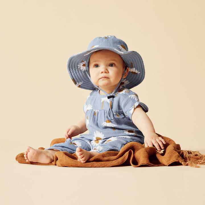 Wilson and Frenchy Daisy Floral Organic Crinkle Baby Jumpsuit