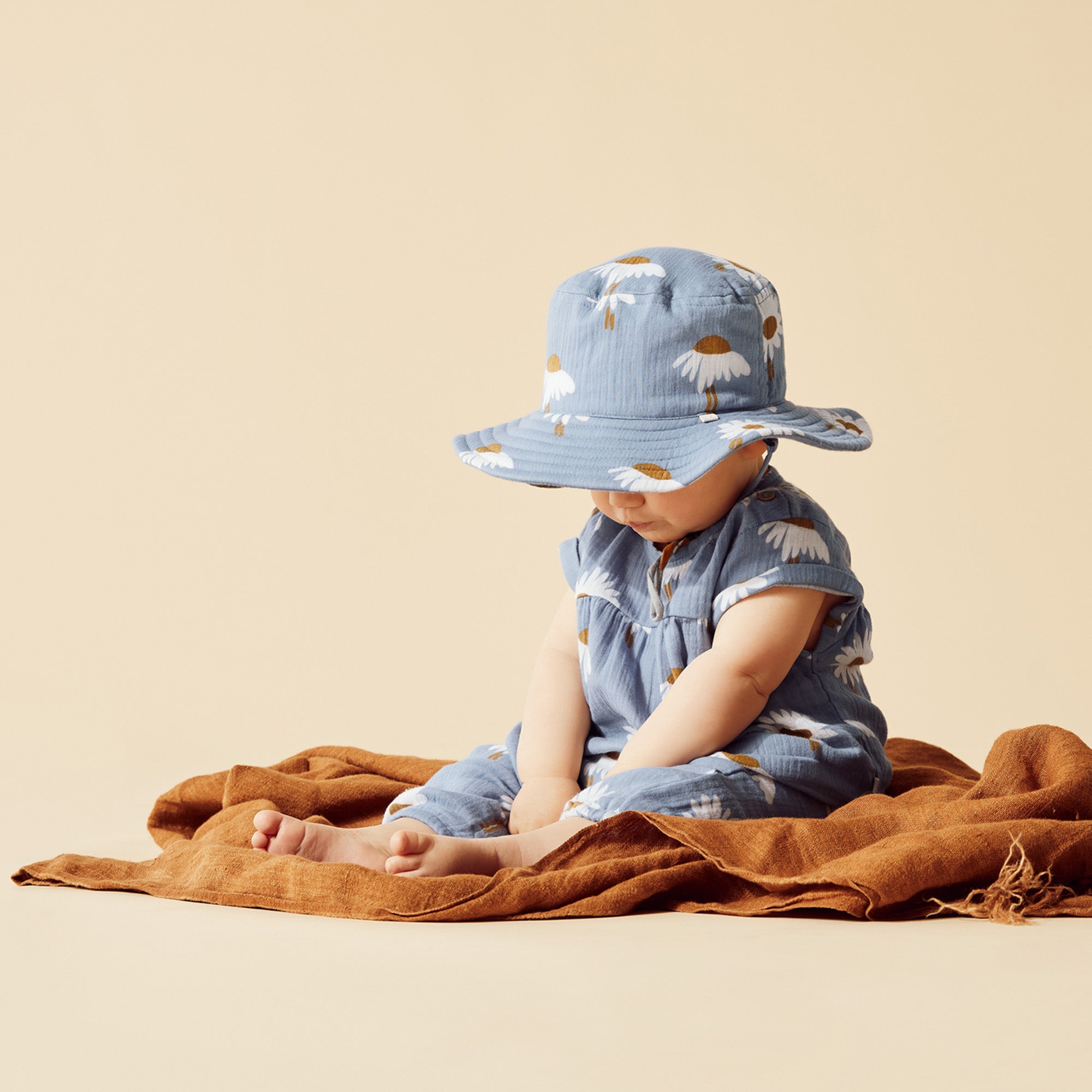 Daisy Floral Organic Crinkle Baby Jumpsuit