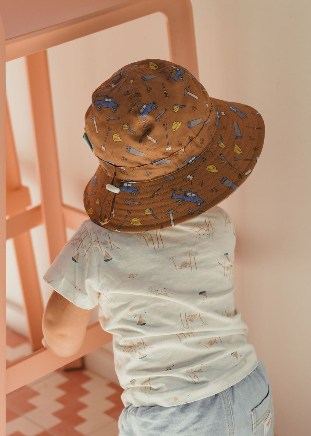 Acorn On The Tools Wide Brim Infant Hat