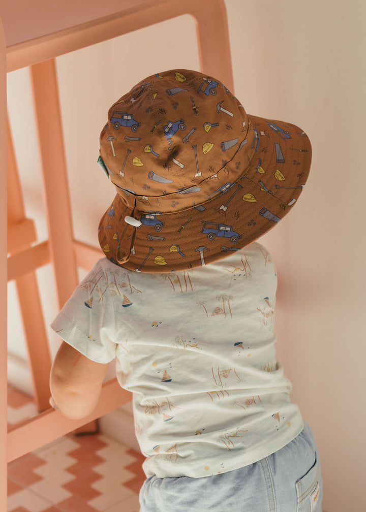 Acorn On The Tools Wide Brim Infant Hat
