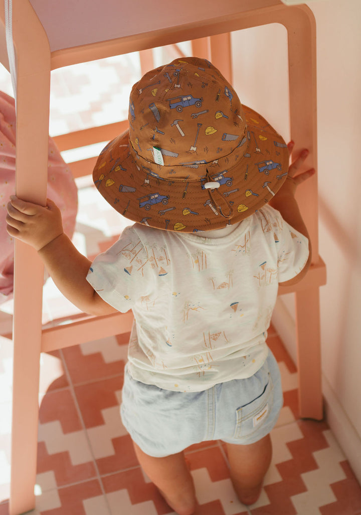 Acorn On The Tools Wide Brim Infant Hat
