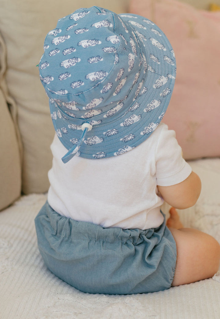 Acorn Clouds Stretch Cotton Wide Brim Sun Hat