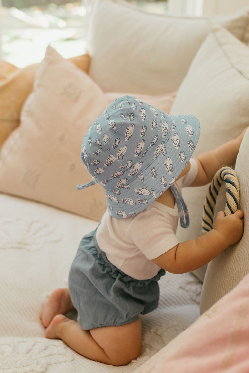 Acorn Clouds Stretch Cotton Wide Brim Sun Hat