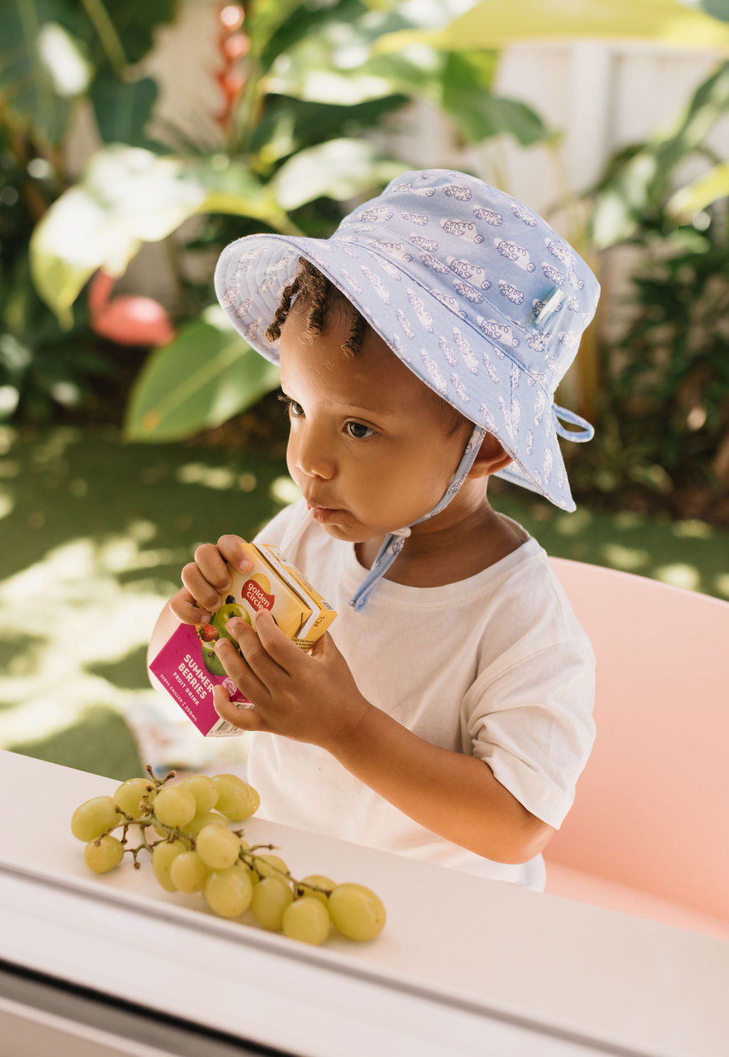 Acorn Clouds Stretch Cotton Wide Brim Sun Hat