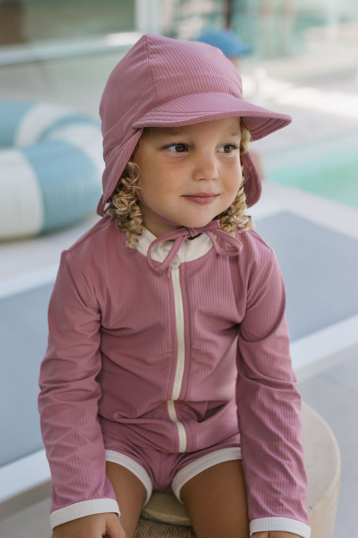 Acorn Wild Rose Swim Flap Cap Dusty