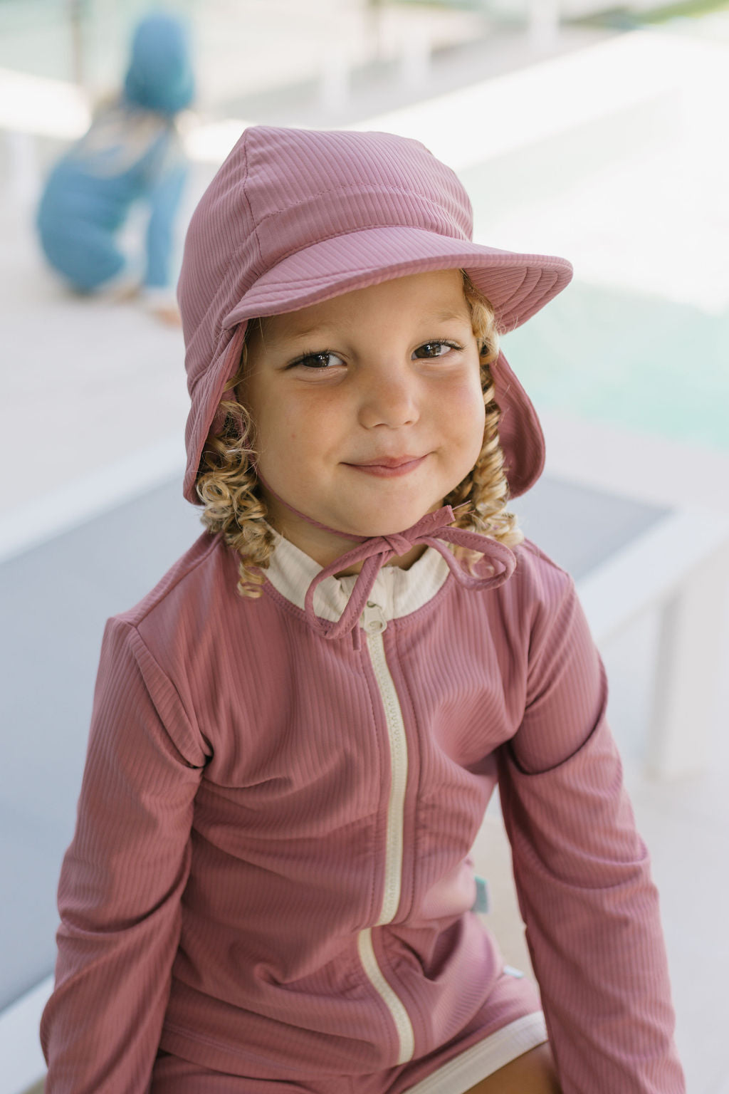 Acorn Wild Rose Swim Flap Cap Dusty