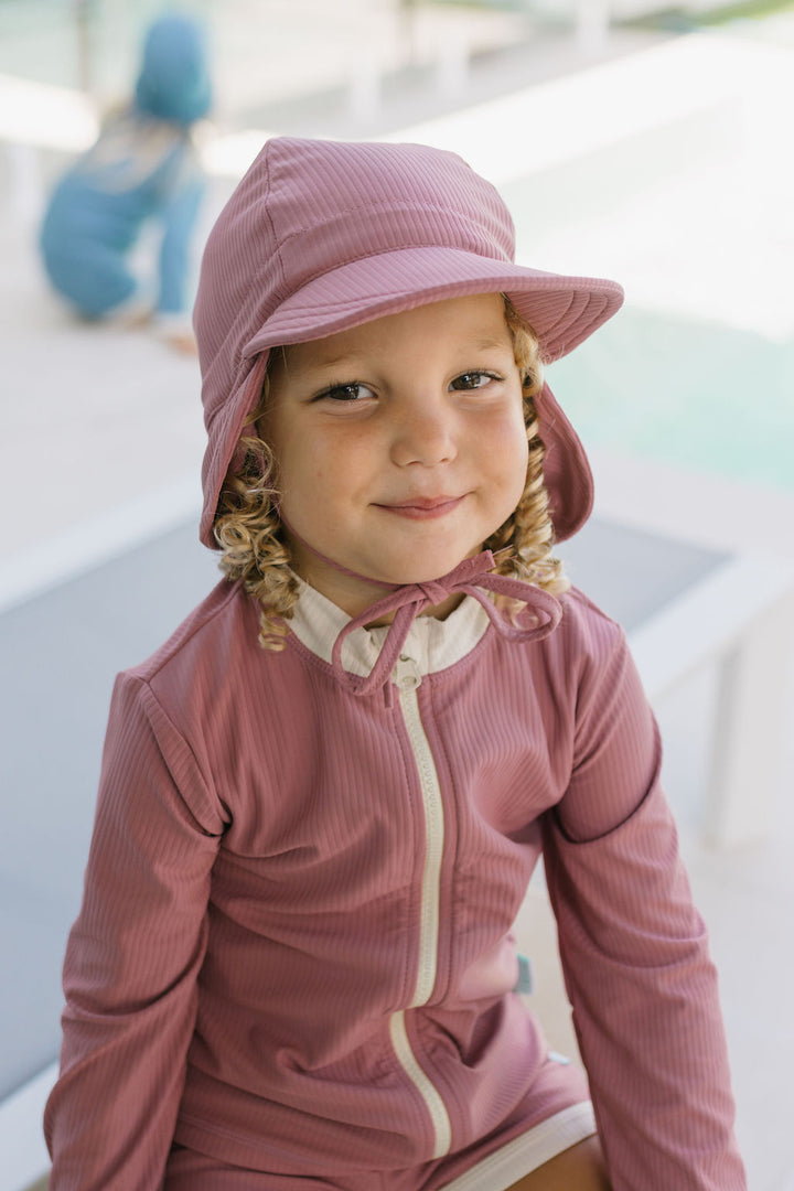 Acorn Wild Rose Swim Flap Cap Dusty
