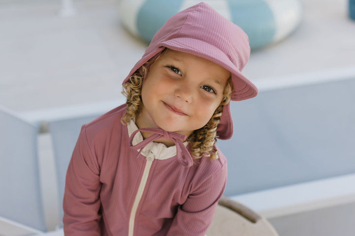 Acorn Wild Rose Swim Flap Cap Dusty