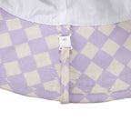 Lavender Checks Broad Brim Bucket Hat