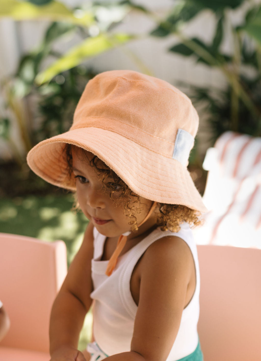 Acorn Terry Towling Bucket Hat - Peach