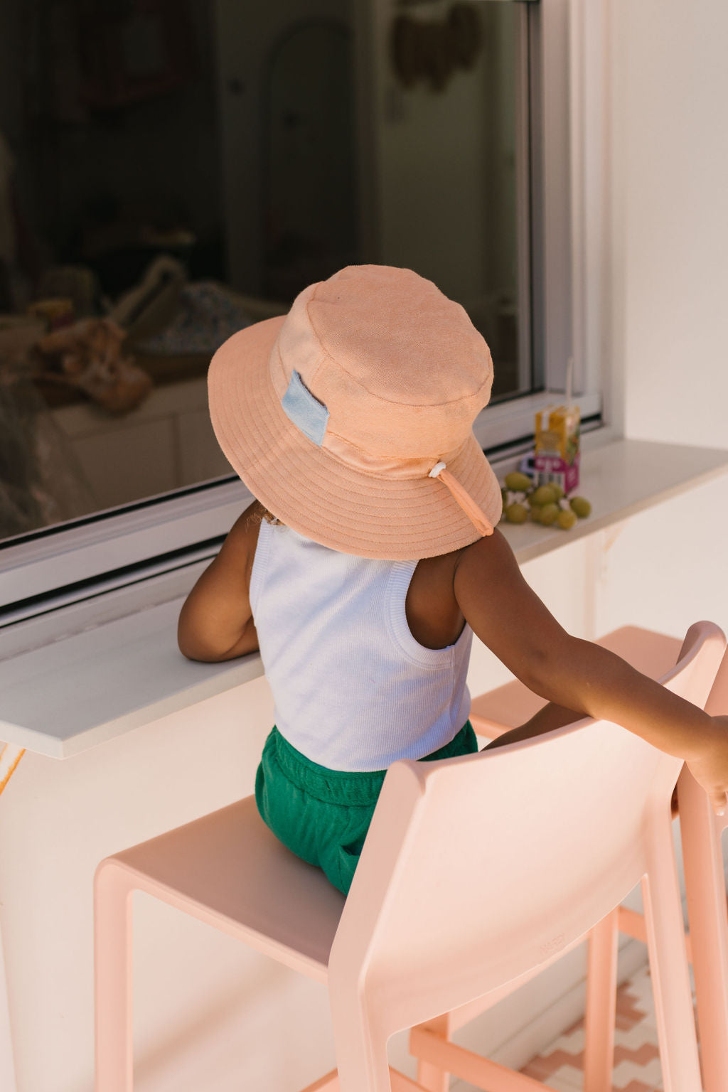Acorn Terry Towling Bucket Hat - Peach