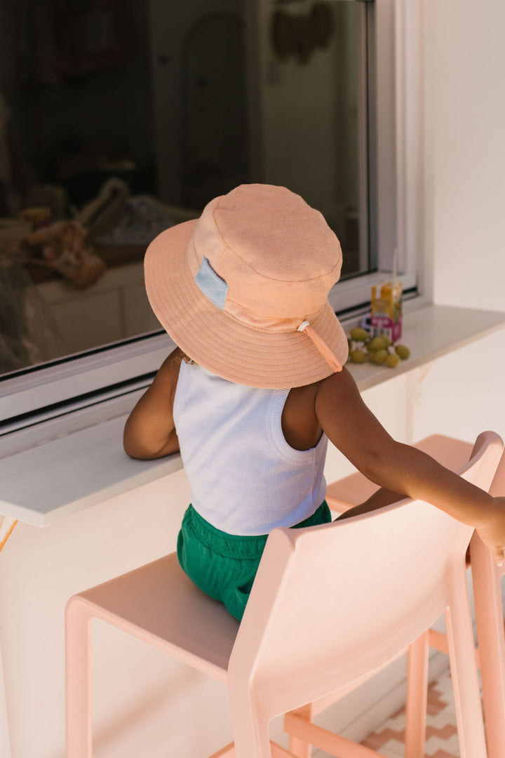Acorn Terry Towling Bucket Hat - Peach