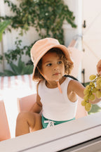 Terry Towling Bucket Hat - Peach