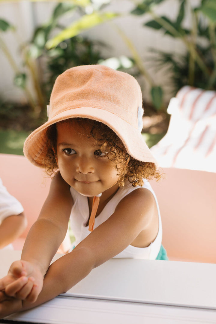 Acorn Terry Towling Bucket Hat - Peach