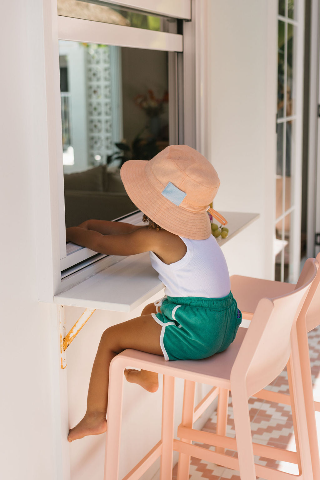 Acorn Terry Towling Bucket Hat - Peach