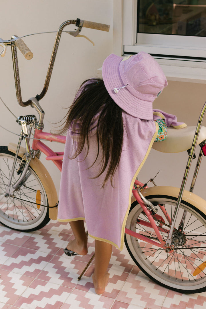 Acorn Lavender Terry Towling Hooded Towel