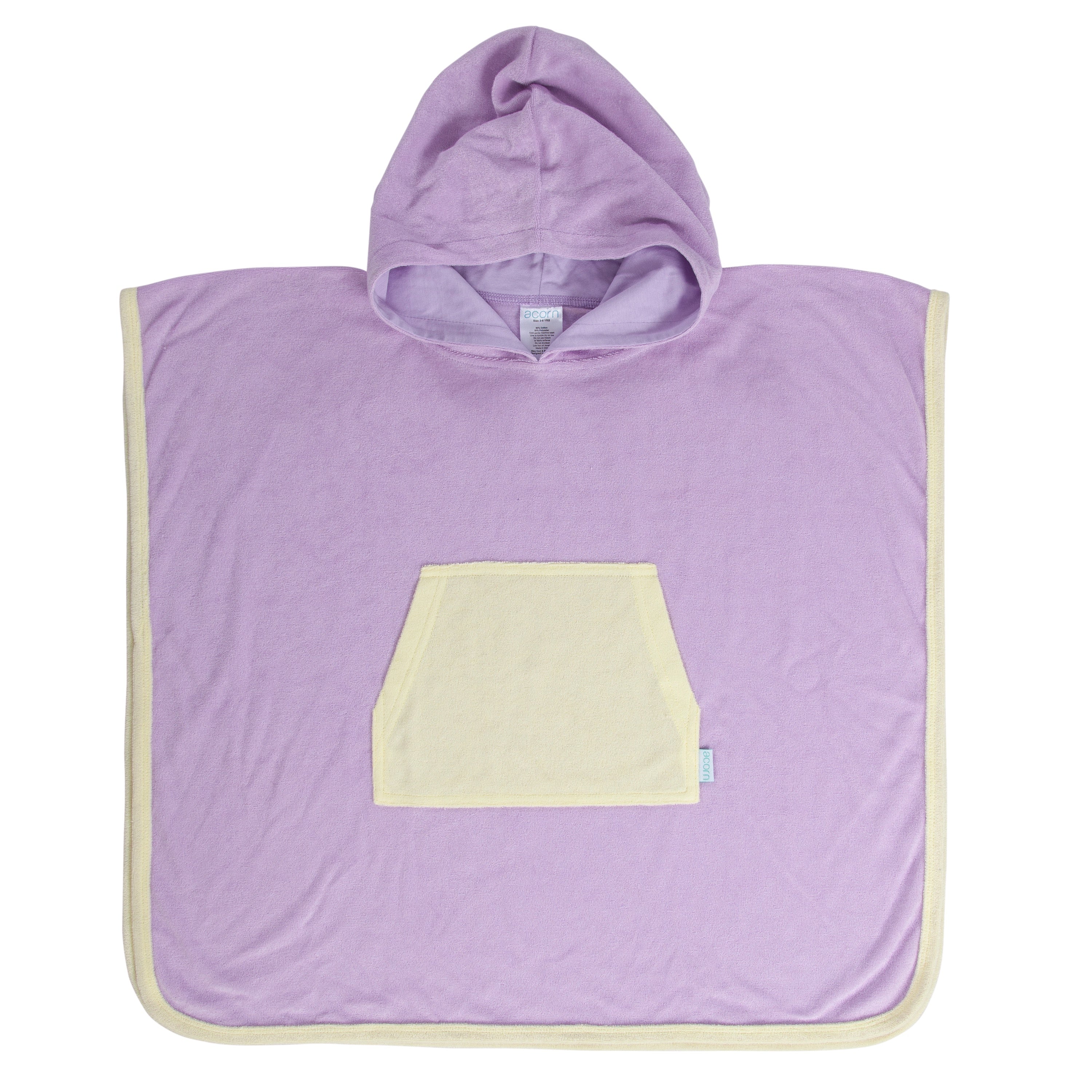 Acorn Lavender Terry Towling Hooded Towel