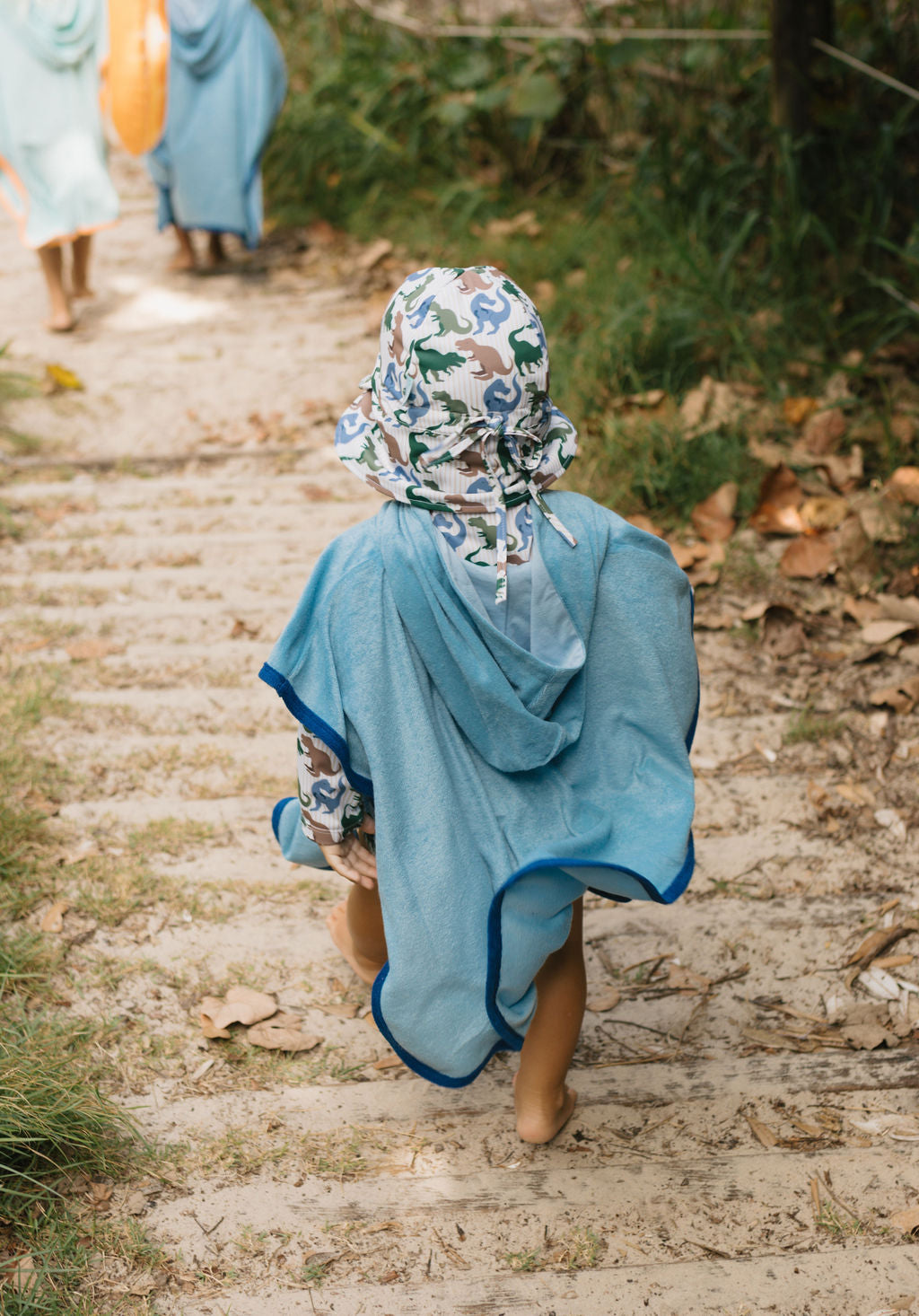 Acorn Mid Blue Terry Towling Hooded Towel