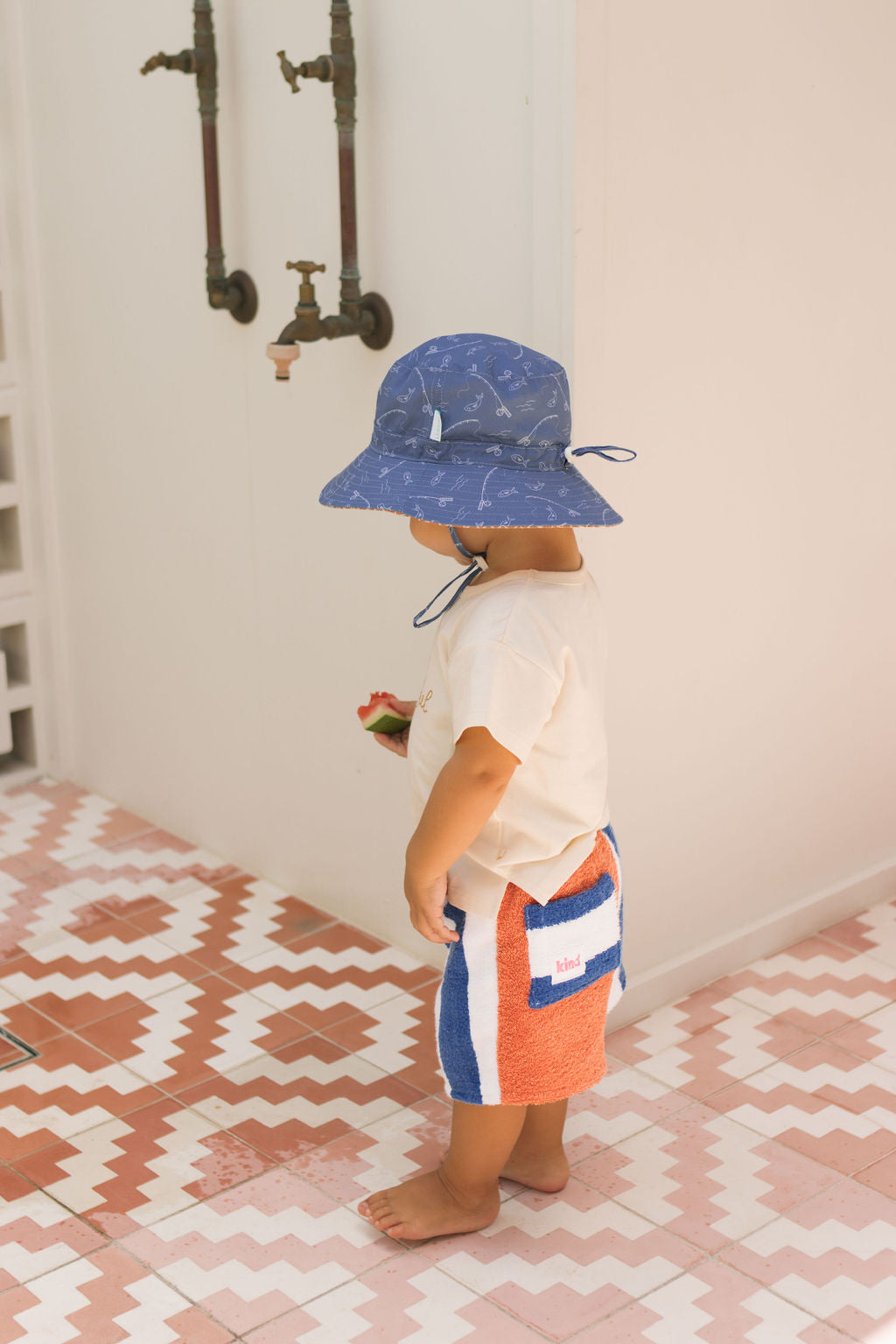 Acorn Gone Fishing Wide Brim Bucket Hat