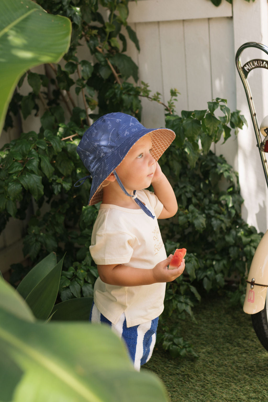 Acorn Gone Fishing Wide Brim Bucket Hat