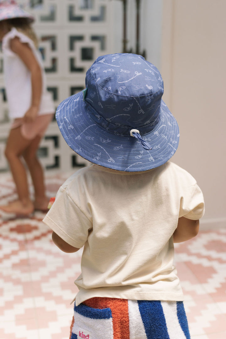 Acorn Gone Fishing Wide Brim Bucket Hat