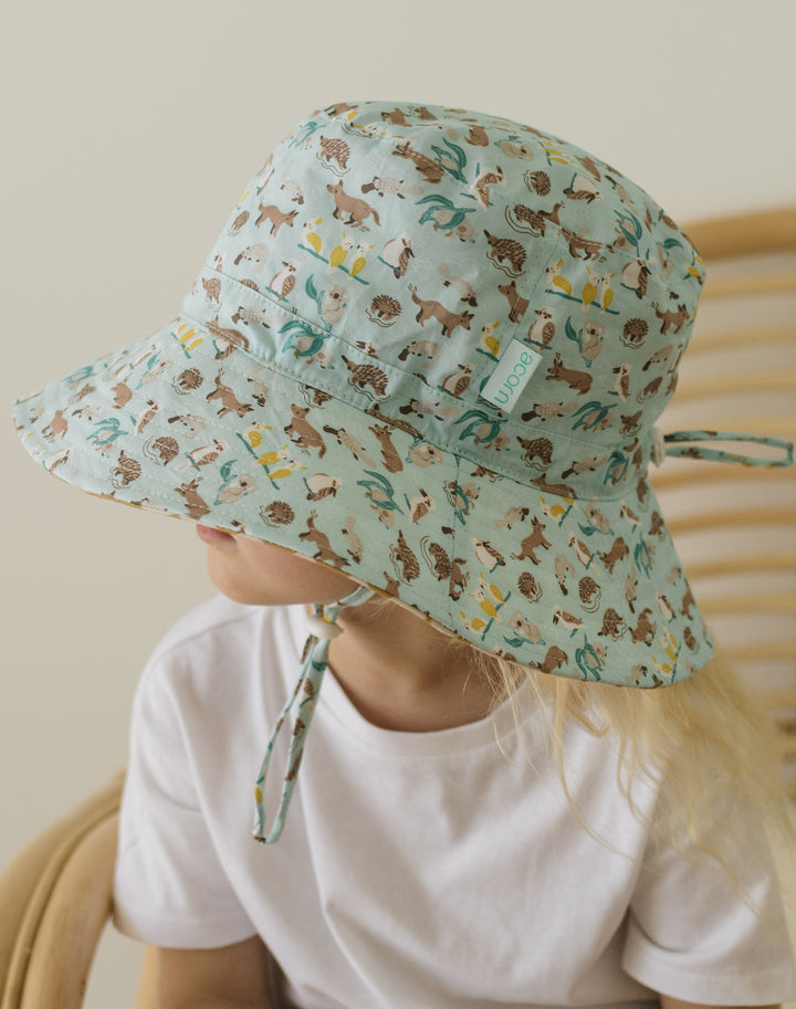 Acorn Aussie Bush Friends Wide Brim Bucket Hat